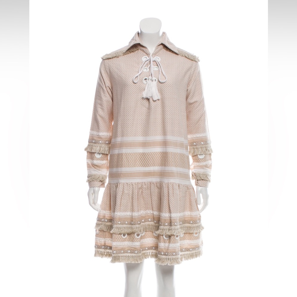 Dodo Bar Or Cream and White Tassels Dress